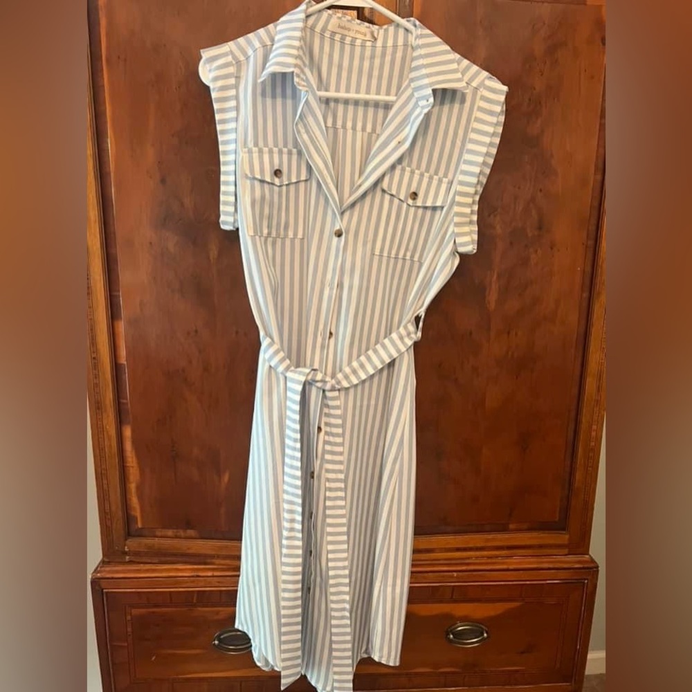 BISHOP & YOUNG STRIPED SHIRT DRESS